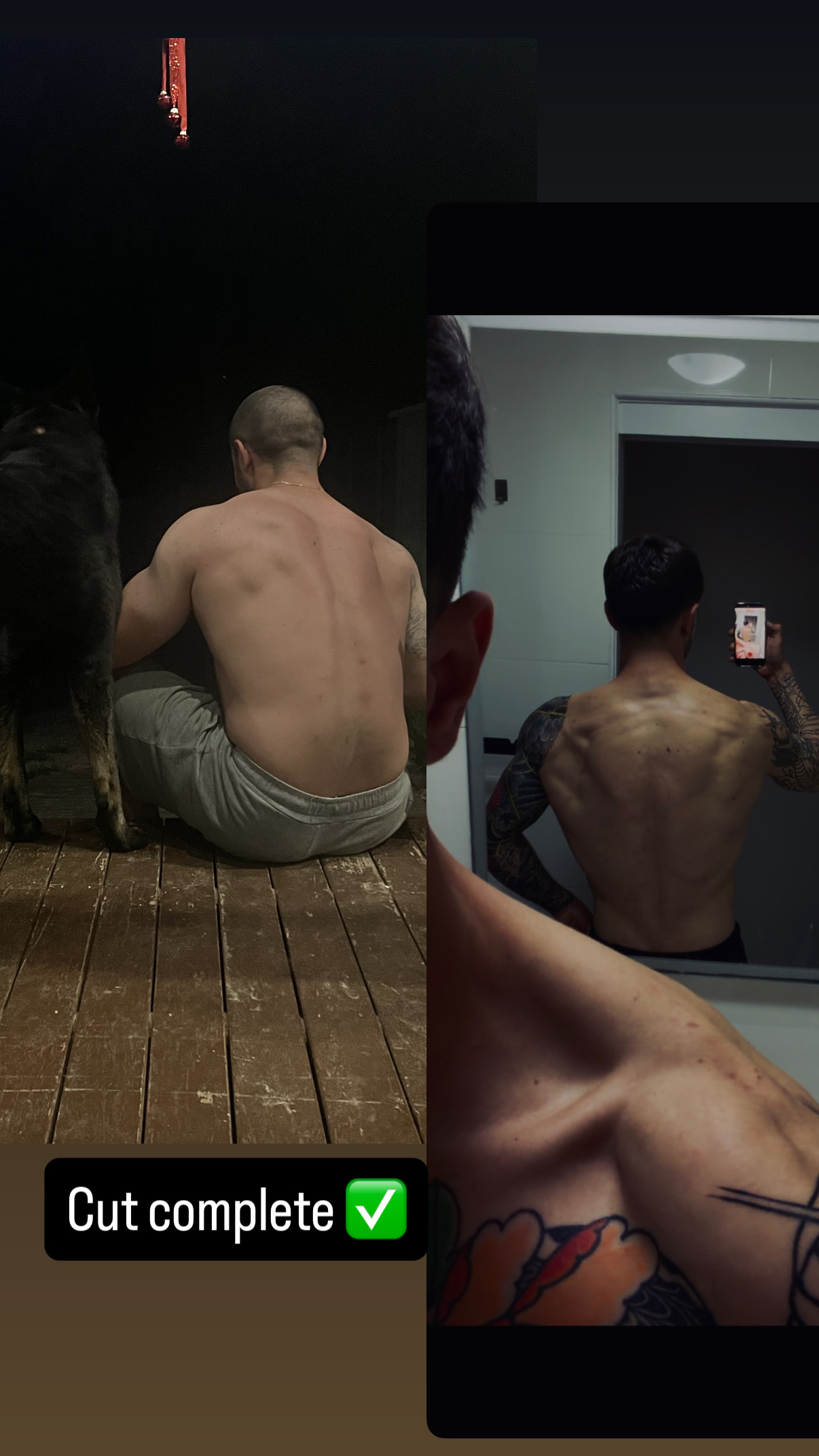 Josh's physique progress