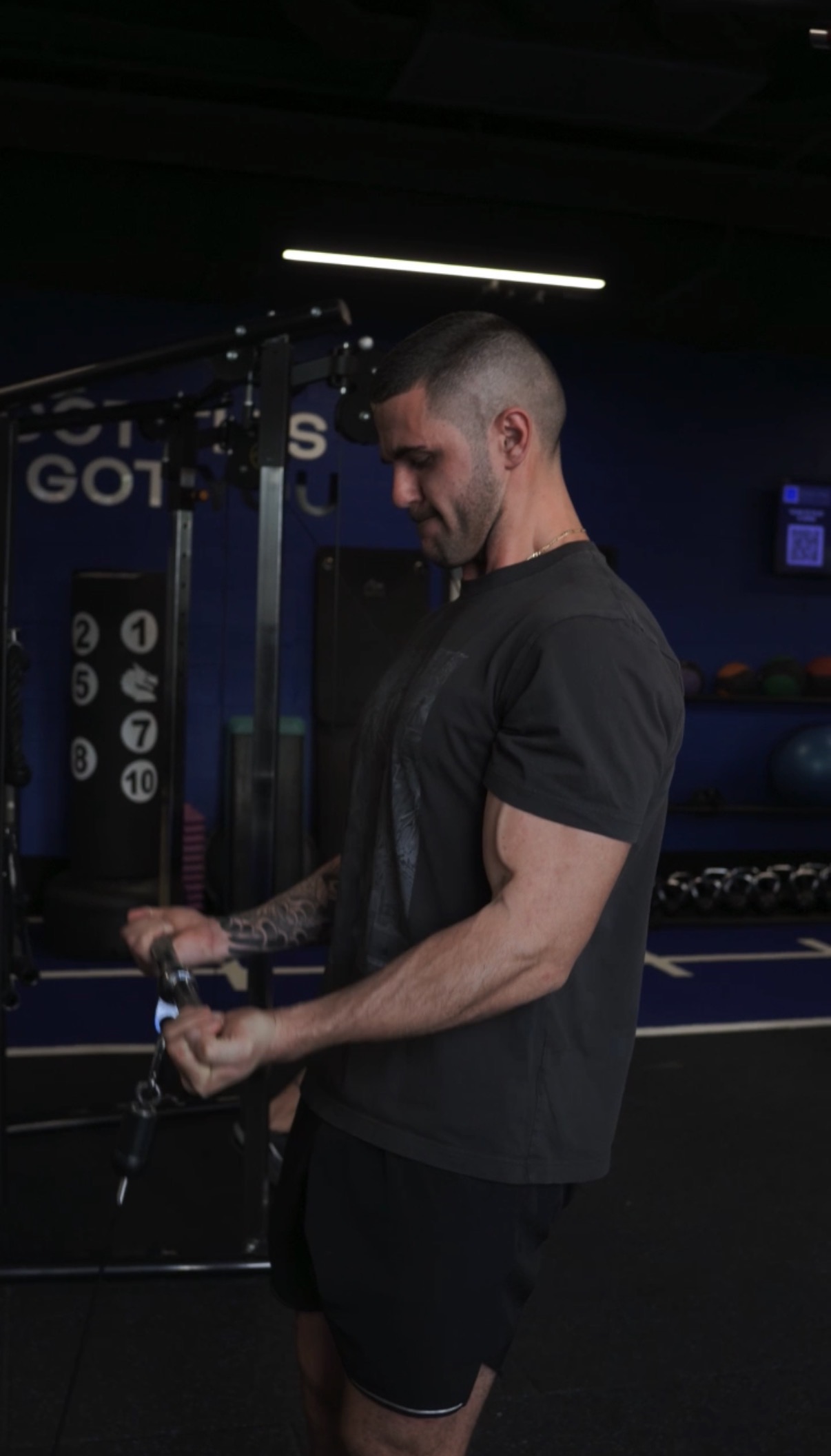 Josh training in the gym